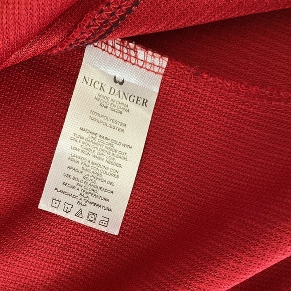 NICK Danger Men's XL Burgundy/ Black Flex Fit LS Hoodie Shirt - Picture 10 of 11